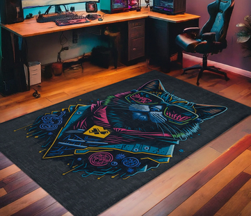 Ruggable machine washable gaming rug for streamers