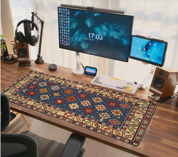 Extended playmat style gaming mousepad rug
