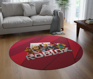 Round statement rug for gaming room