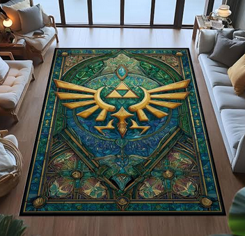 Rugendary Hyrule Triforce Zelda themed gaming rug